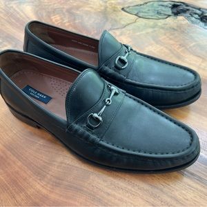Cole Haan men’s black leather loafer dress shoes